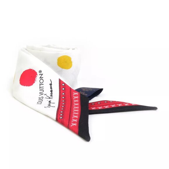 AUTHENTICITY GUARANTEED LOUIS VUITTON LV×YK Bandeau BB Scarf White - Picture 1 of 7